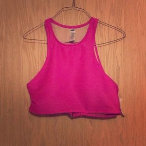 NWT Hot Pink High Neck Texture Bikini Top Old Navy